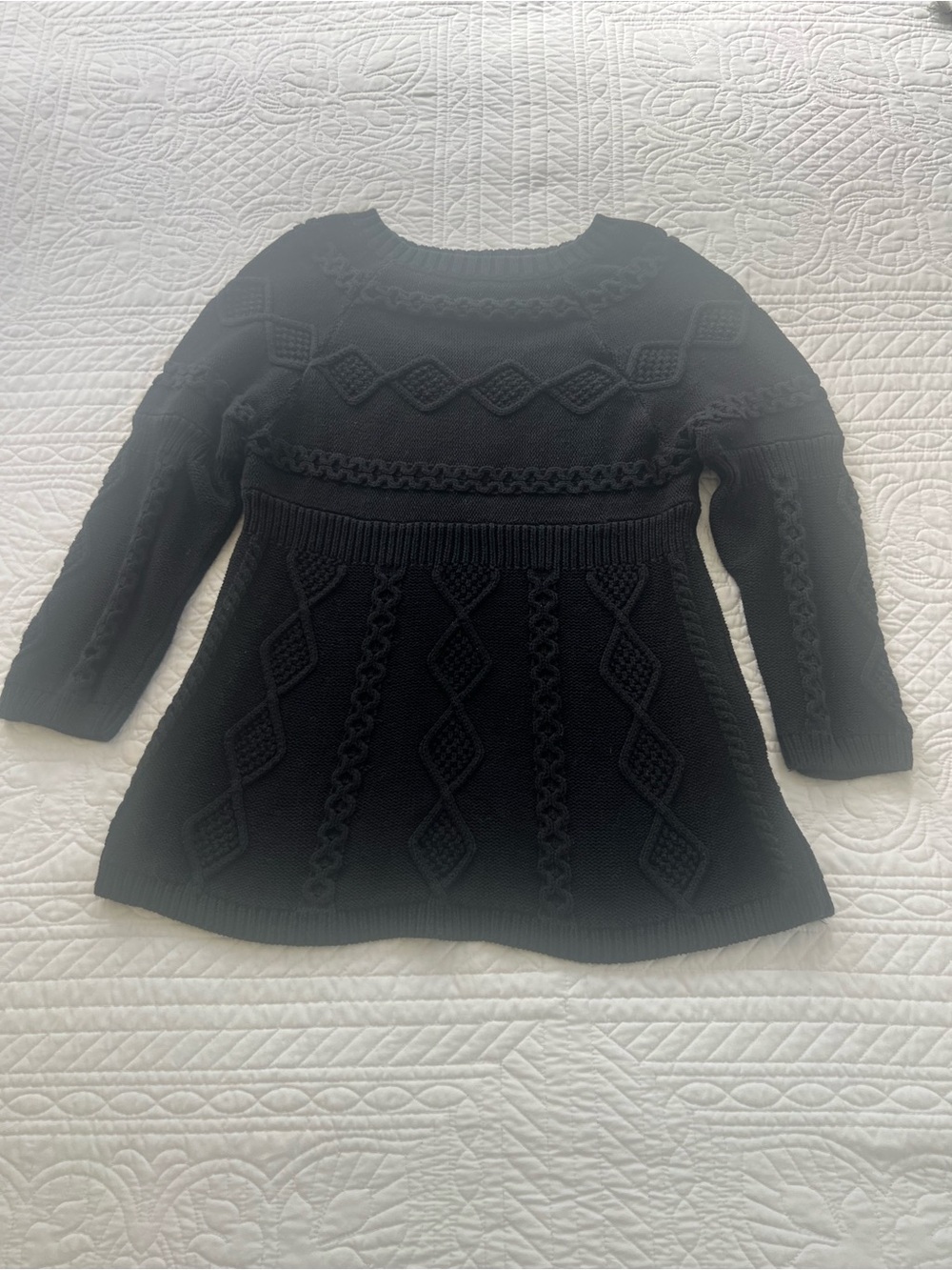 Calvin Klein Black Cable Knit Scoop Neck Sweater